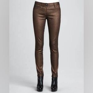 NWT, Trina Turk Suki Slim Ankle Coated Foil Jeans